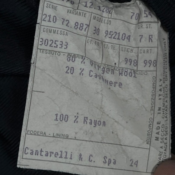 Bergdorf Goodman Cantarelli Suit Men Navy Blue Windowpane Cashmere 42R 38X30 - Picture 7 of 12